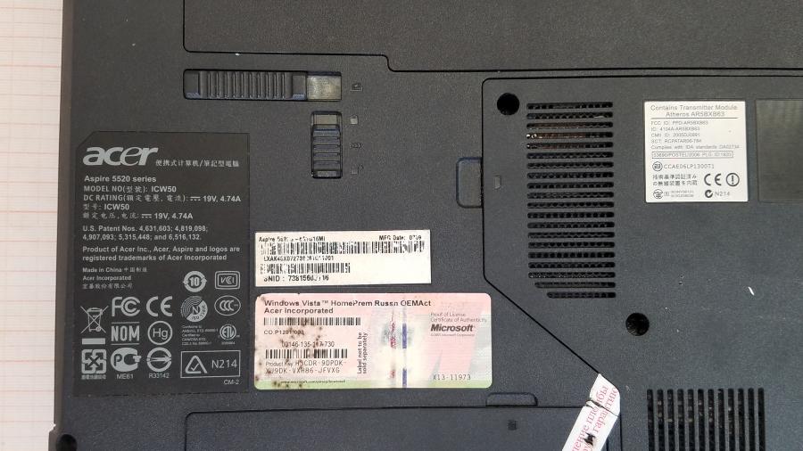089-187-020 Ноутбук ACER ASPIRE 5520G-502G16Mi #10