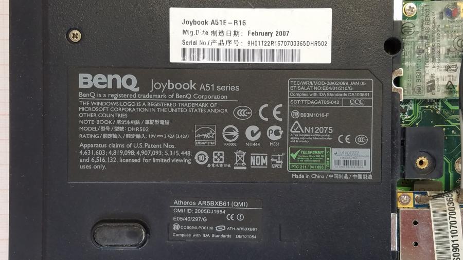 089-079-001 Ноутбук BENQ Joybook A51E-R16 #10