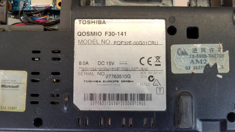 088-031-002 Ноутбук TOSHIBA QOSMIO F30-141 #12