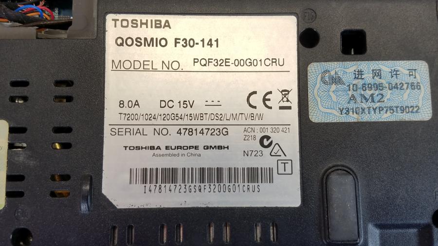 088-031-001 Ноутбук TOSHIBA QOSMIO F30-141 #10