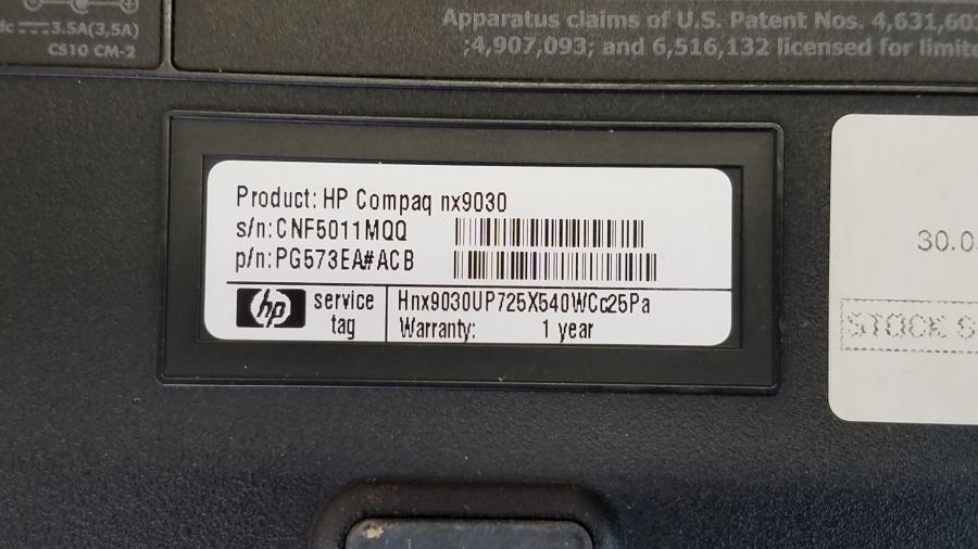 097-019-001 Ноутбук HP Compag nx9030 #11
