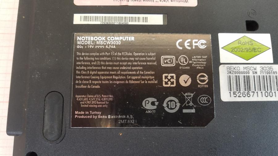 089-021-013 Ноутбук BEKO MSCW3030 #10