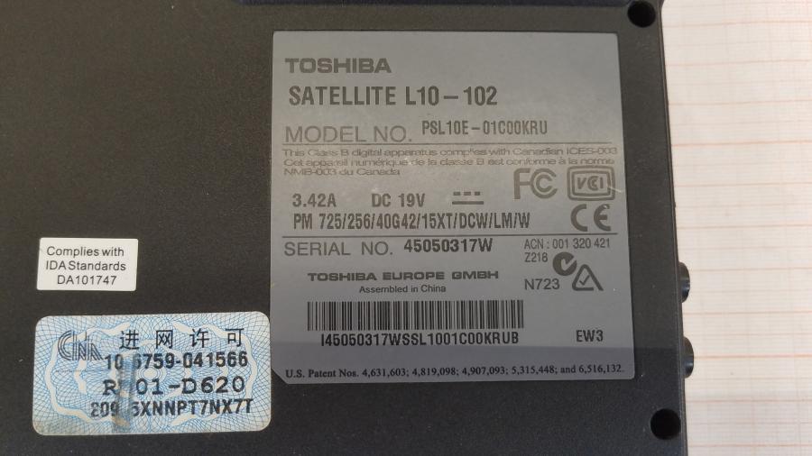 089-097-001 Ноутбук TOSHIBA SATELLITE L10-102 #11