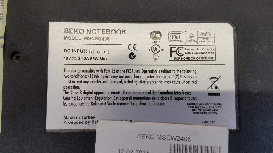 089-157-001 Ноутбук BEKO MSCW2408 #10
