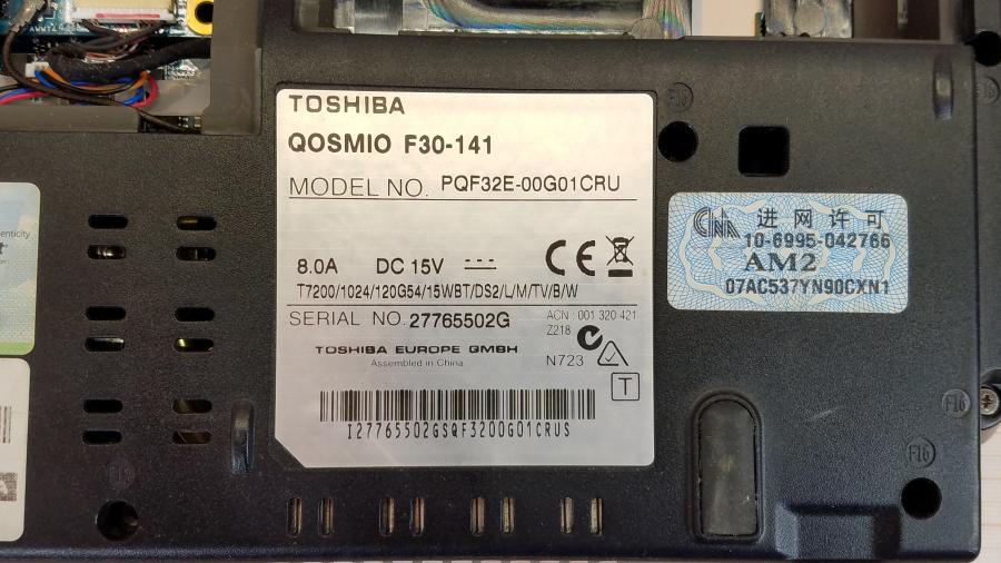 089-098-001 Ноутбук TOSHIBA QOSMIO F30-141 #14