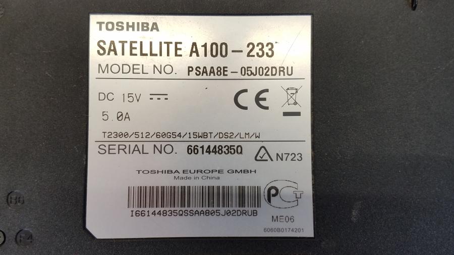 089-090-002 Ноутбук TOSHIBA SATELLITE A100-233 #20
