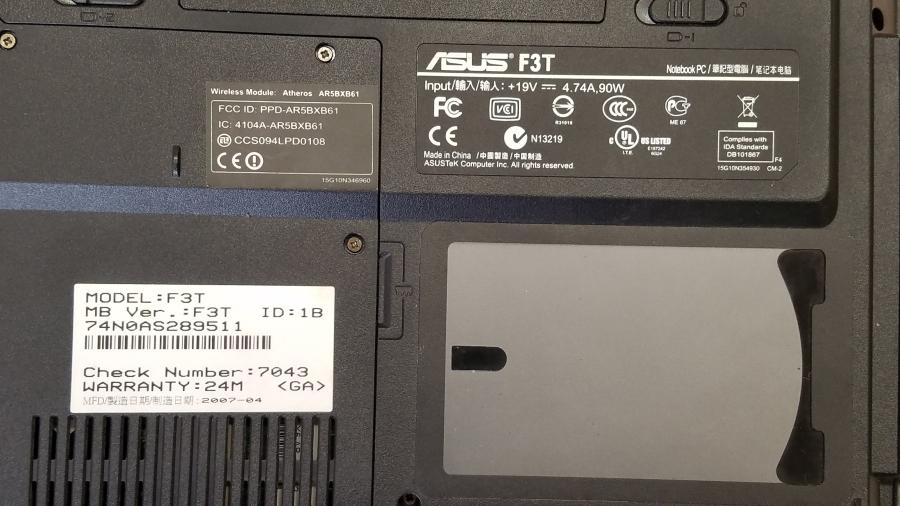 089-048-012 Ноутбук ASUS F3T #11