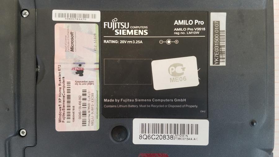 089-106-002 Ноутбук FUJITSU-SIEMENS AMILO Pro V3515 (WL1) #11