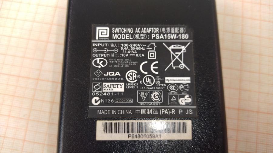 088-644-001 БП внешний для коммутатора PHIHONG PSA15W-180 #4