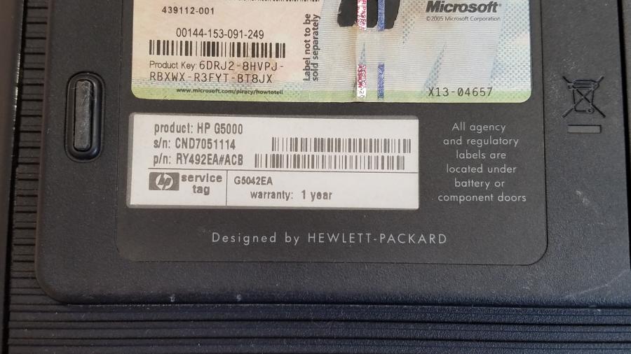 089-085-001 Ноутбук HP G5042EA #10