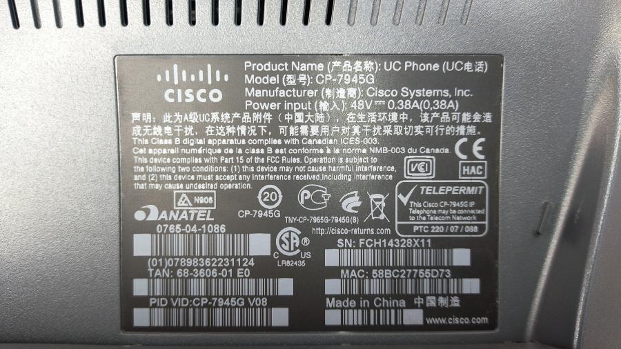 168-102-001 Телефон VoIP CISCO CP-7945G #12