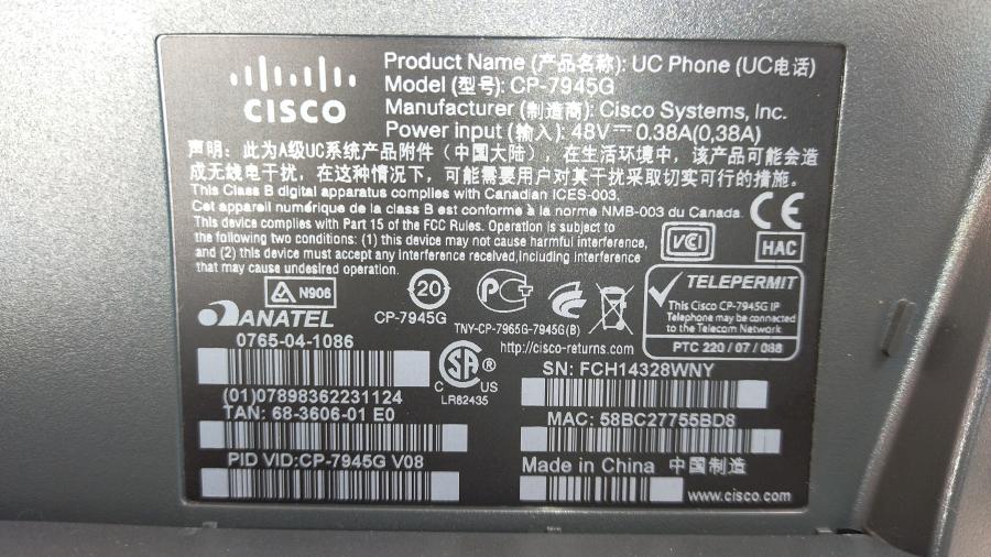 168-102-002 Телефон VoIP CISCO CP-7945G #12