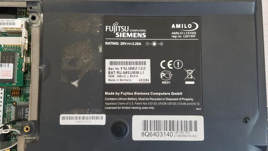 089-107-001 Ноутбук FUJITSU-SIEMENS AMILO L1310G #10