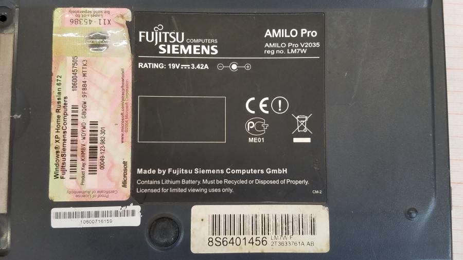 089-191-001 Ноутбук FUJITSU-SIEMENS AMILO Pro V2035D WL1 #12