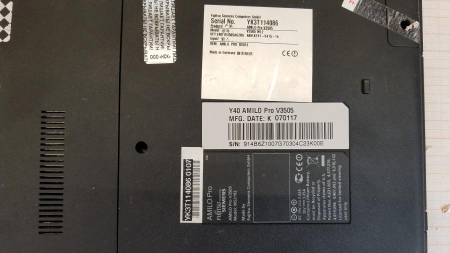 089-199-001 Ноутбук FUJITSU-SIEMENS AMILO Pro V3505 WL2 #17