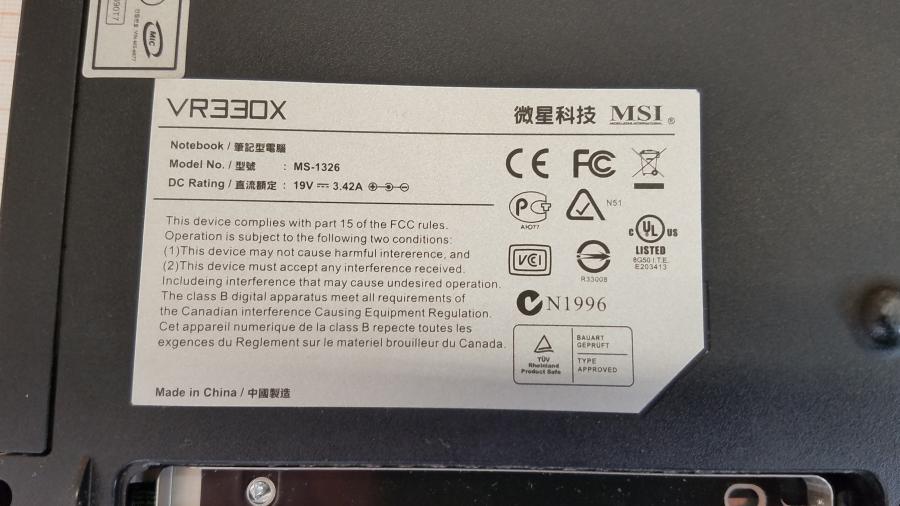 089-172-002 Ноутбук MSI MEGABOOK MS-1326 VR330X #11