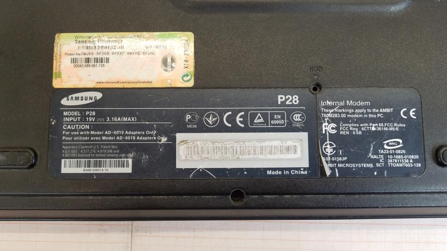 089-142-001 Ноутбук SAMSUNG P28 EL #10