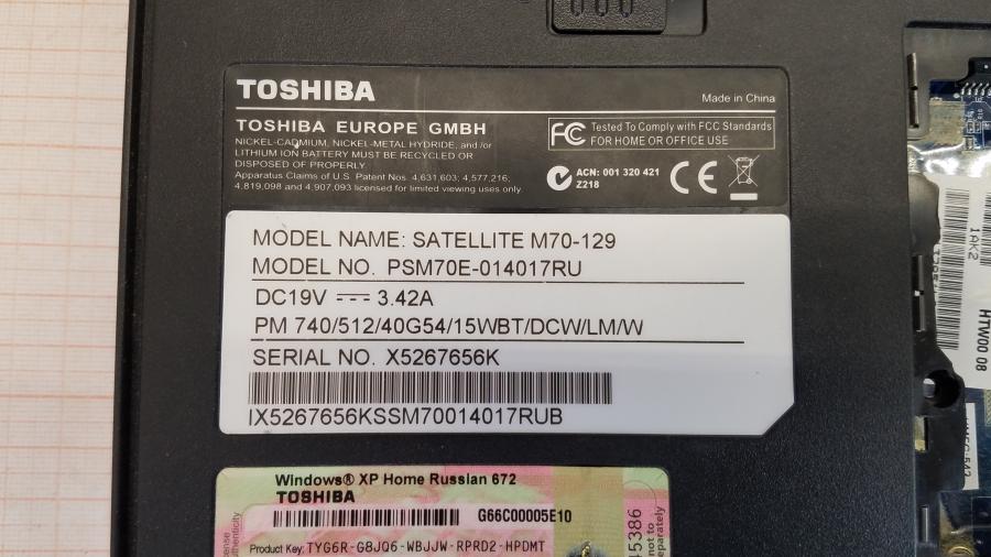 089-156-001 Ноутбук TOSHIBA SATELLITE M70-129 #10