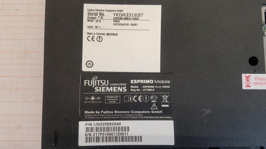 089-141-001 Ноутбук FUJITSU-SIEMENS ESPRIMO V5535 #10