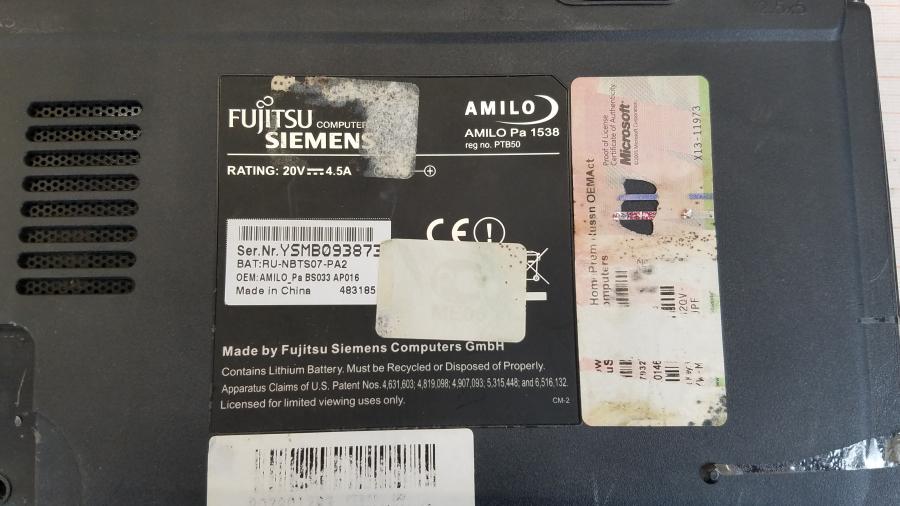 089-030-003 Ноутбук FUJITSU-SIEMENS AMILO PA 1538 #12