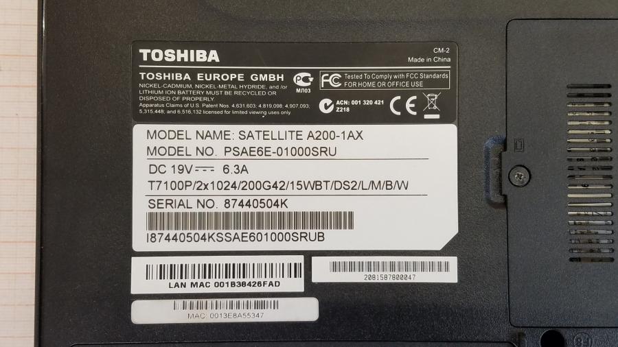 089-083-003 Ноутбук TOSHIBA Satellite A200-1AX #11