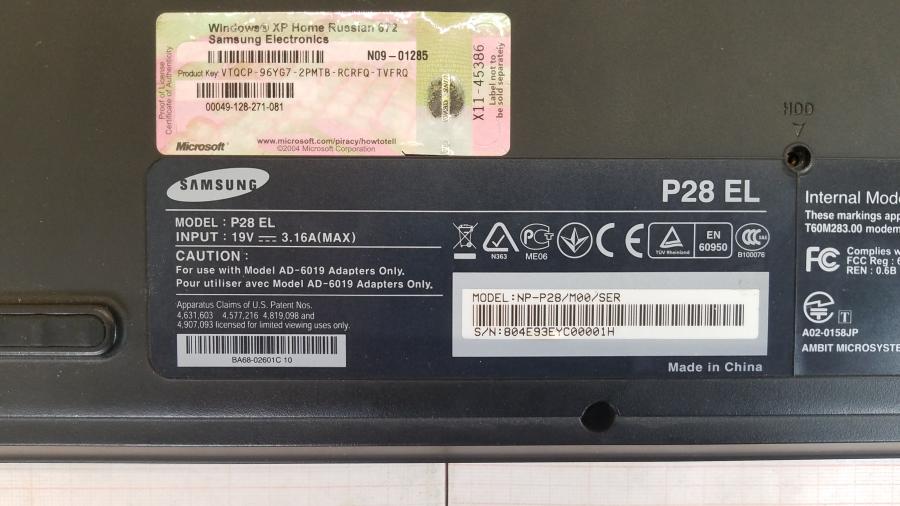 089-142-004 Ноутбук SAMSUNG P28 EL #10