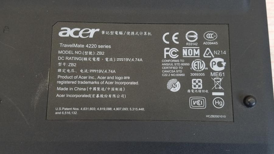 089-062-001 Ноутбук ACER TravelMate 4222WLMi #10