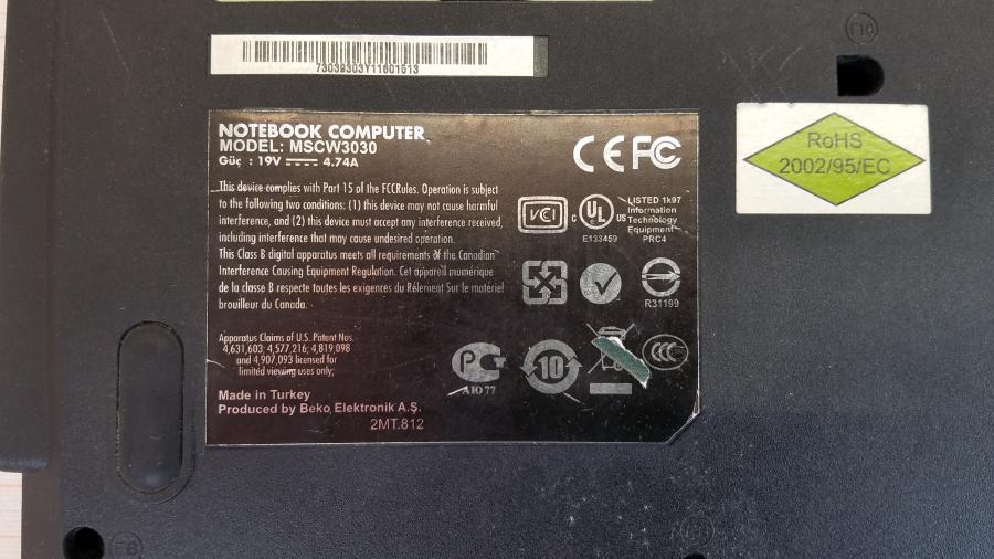 089-021-009 Ноутбук BEKO MSCW3030 #11