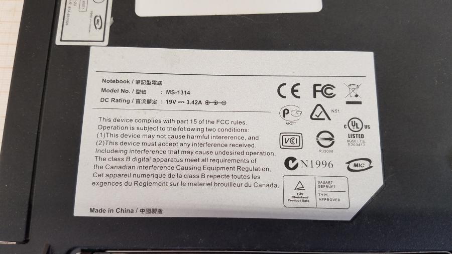 089-129-002 Ноутбук MSI MEGABOOK MS-1314 VR321 #11