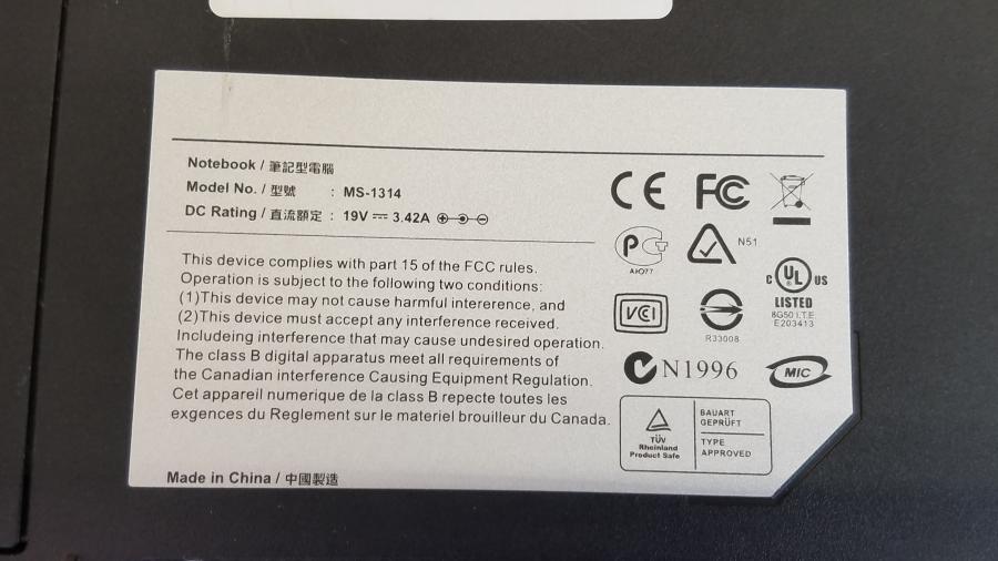 089-129-003 Ноутбук MSI MEGABOOK MS-1314 VR321 #11
