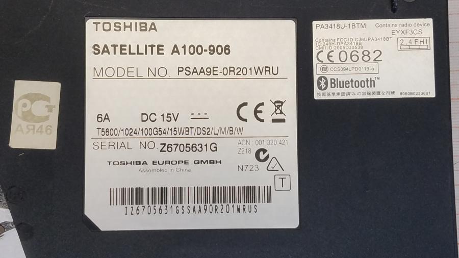 088-080-001 Ноутбук TOSHIBA SATELLITE A100-906 #10