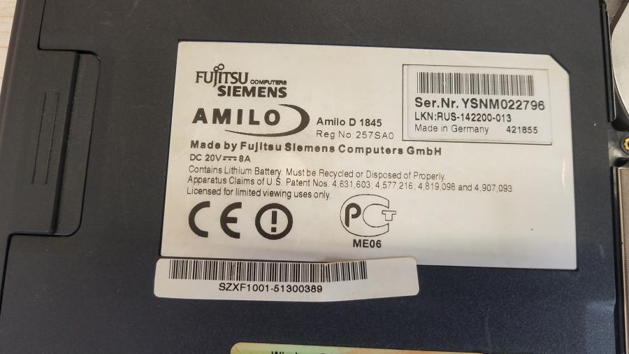 089-043-001 Ноутбук FUJITSU-SIEMENS AMILO D 1845 #10