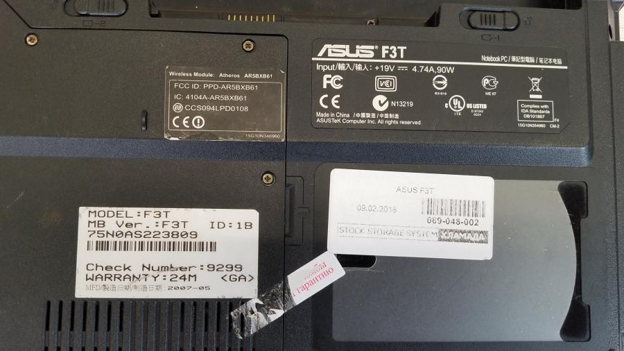 089-048-003 Ноутбук ASUS F3T #11