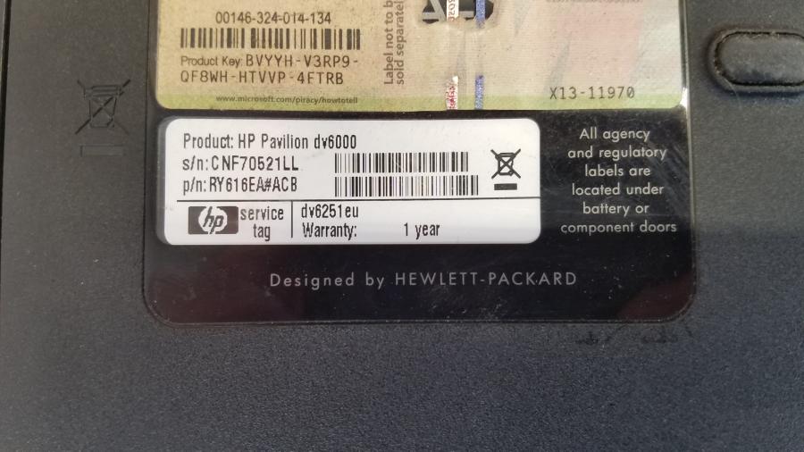 089-012-009 Ноутбук HP Pavilion dv6000 (dv6251eu) #14