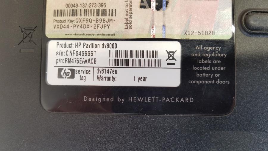 089-008-050 Ноутбук HP Pavilion dv6000 (dv6147eu) #10