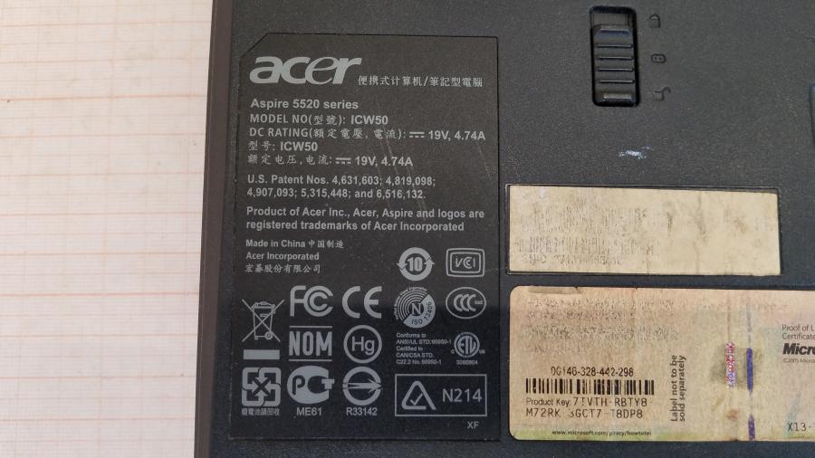 089-187-017 Ноутбук ACER ASPIRE 5520G-502G16Mi #11