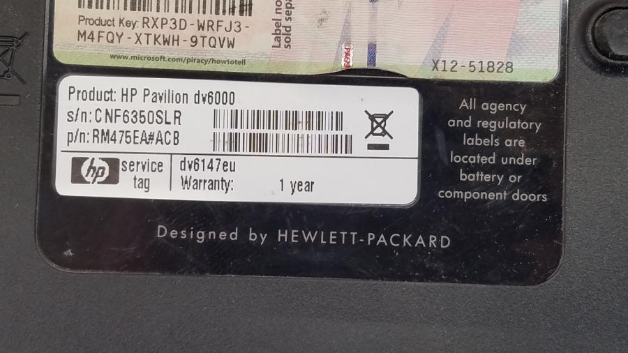 089-008-019 Ноутбук HP Pavilion dv6000 (dv6147eu) #10
