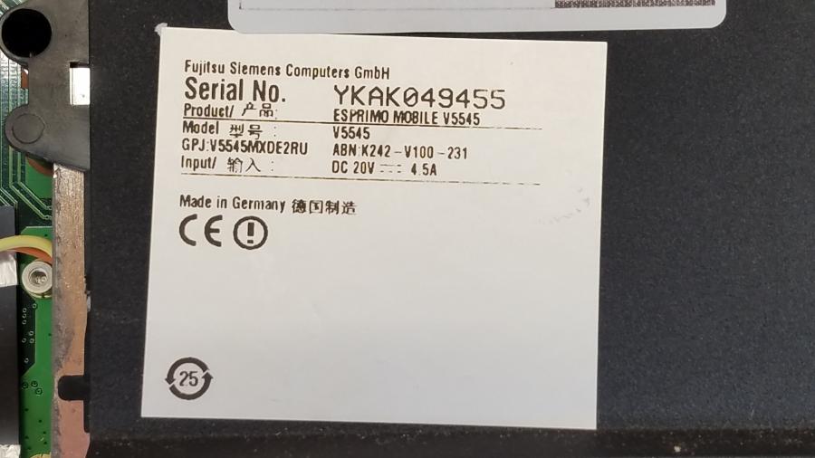 089-040-014 Ноутбук FUJITSU-SIEMENS ESPRIMO Mobile V5545 (MS2215) #11