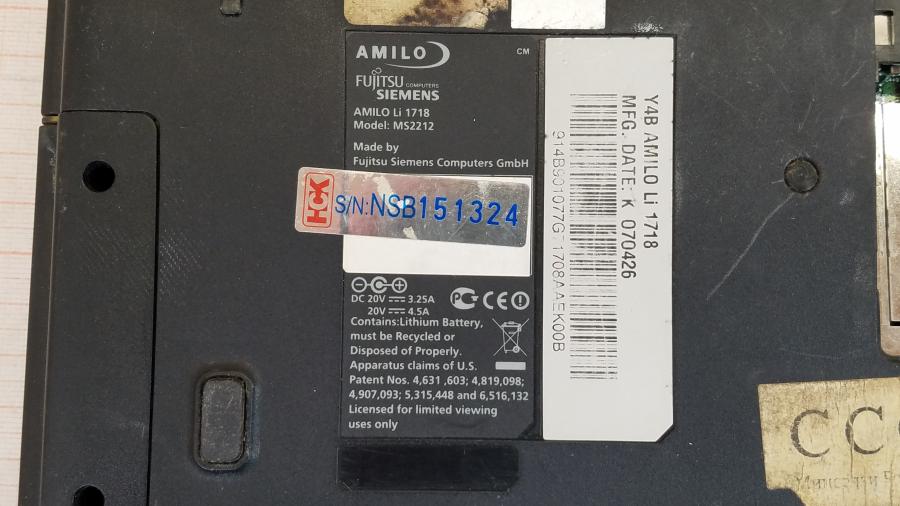 089-188-001 Ноутбук FUJITSU-SIEMENS AMILO Li 1718 (MS2212) #10