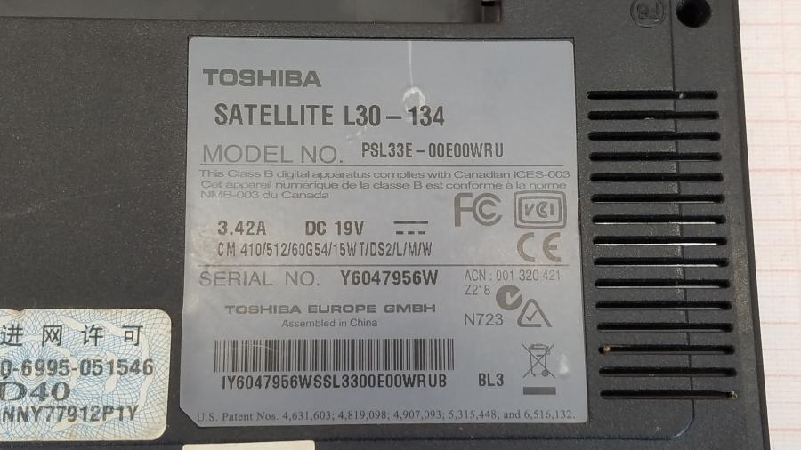 089-165-001 Ноутбук TOSHIBA SATELLITE L30-134 #10