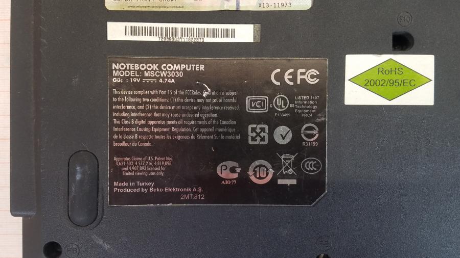 089-021-010 Ноутбук BEKO MSCW3030 #11