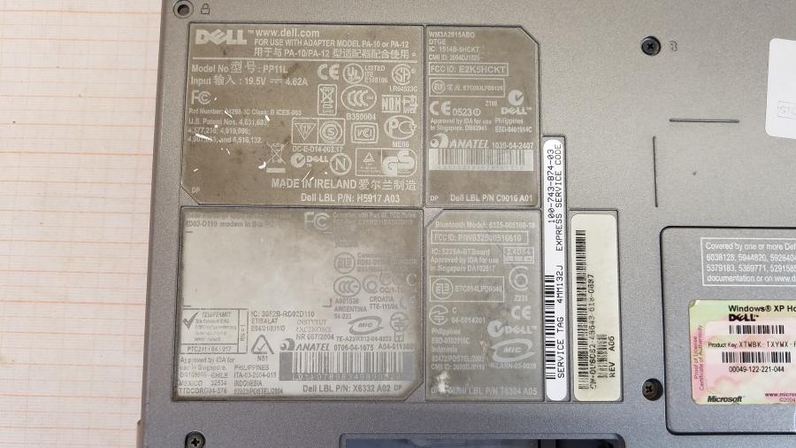 089-152-001 Ноутбук DELL LATITUDE D610 #10