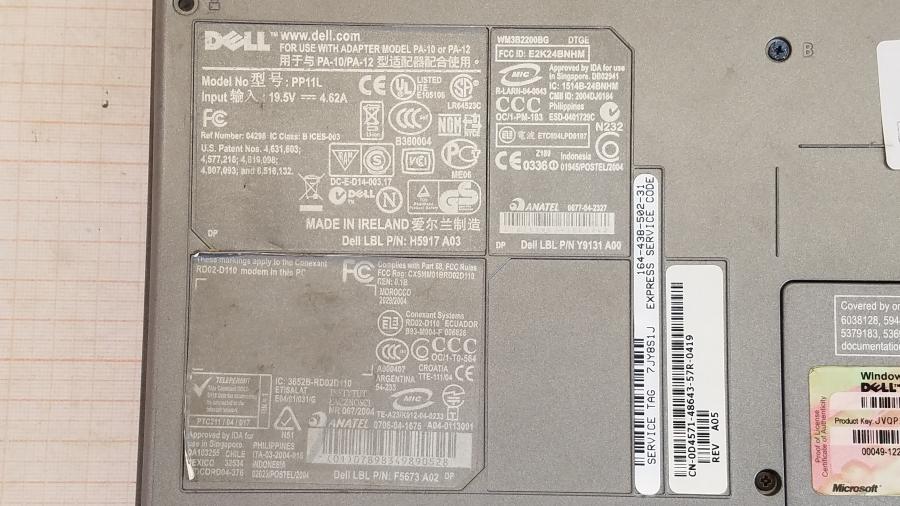 089-152-016 Ноутбук DELL LATITUDE D610 #10