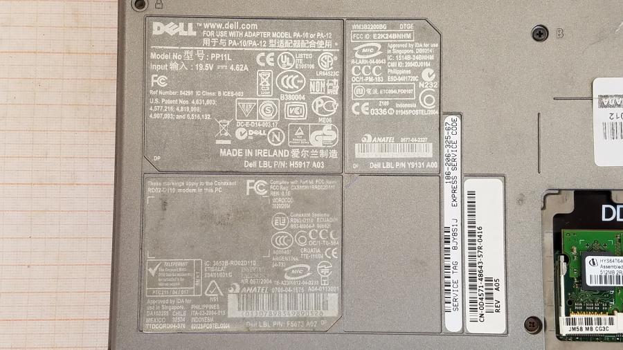 089-152-012 Ноутбук DELL LATITUDE D610 #10