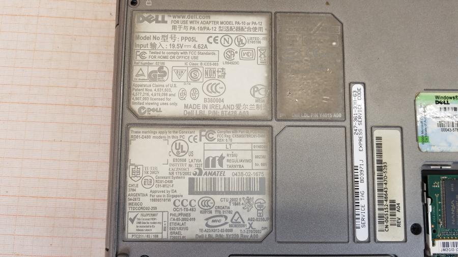 089-153-006 Ноутбук DELL Latitude D600 PP05L #11