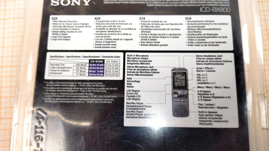 147-097-001 Диктофон SONY ICD-BX800 #6