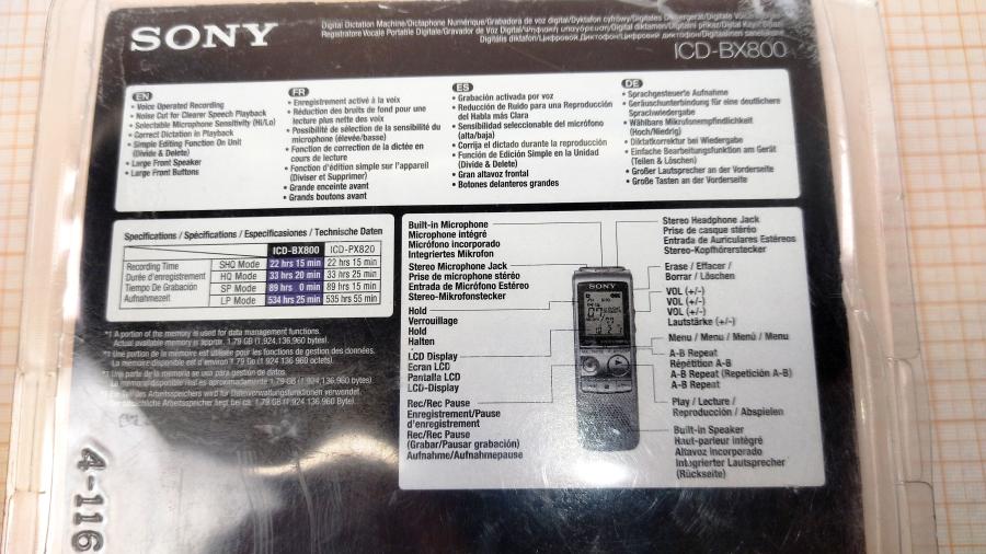 147-097-002 Диктофон SONY ICD-BX800 #6