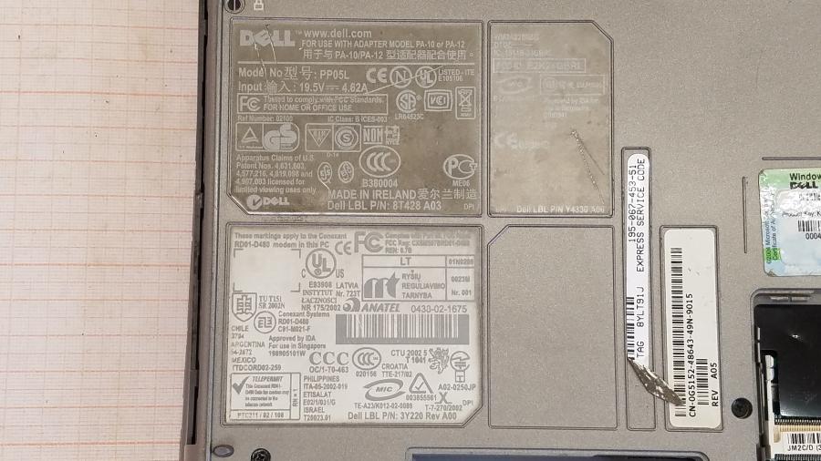 089-153-001 Ноутбук DELL Latitude D600 PP05L #10