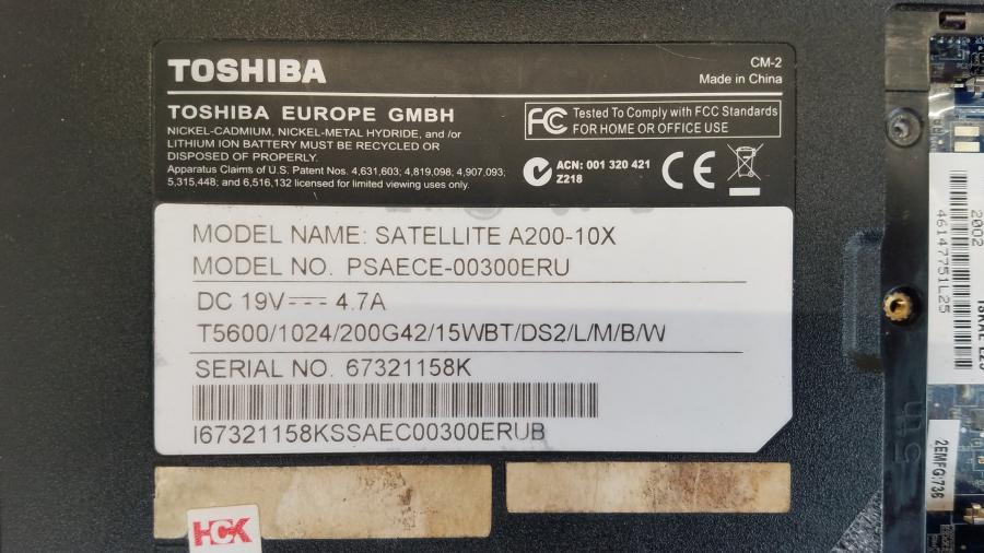 089-108-002 Ноутбук TOSHIBA SATELLITE A200-10X #12