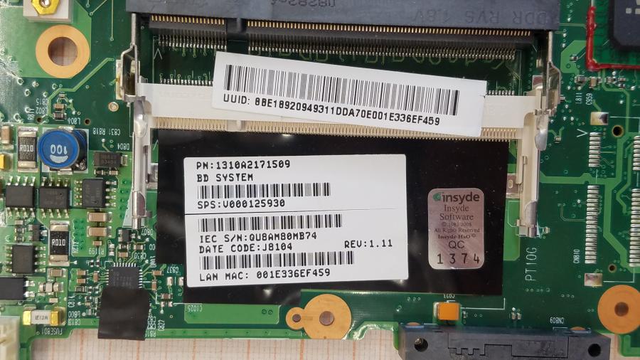 089-155-001 Ноутбук TOSHIBA SATELLITE A300-1OC #14